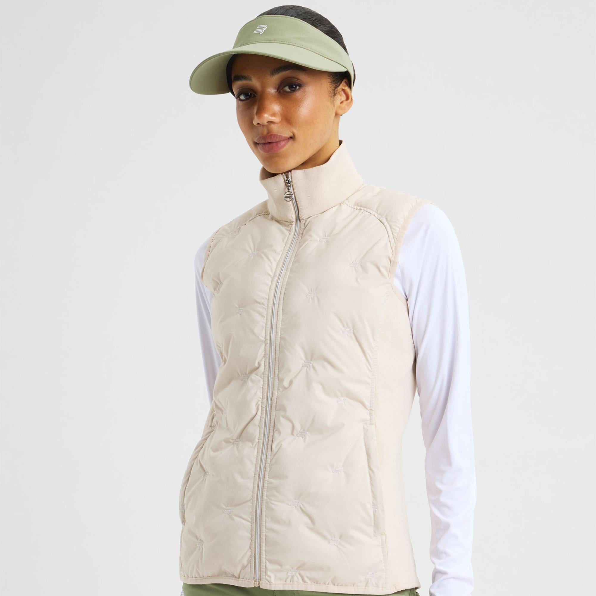 Rohnisch Padded Windbreaker Ladies Golf Vest Oatmeal